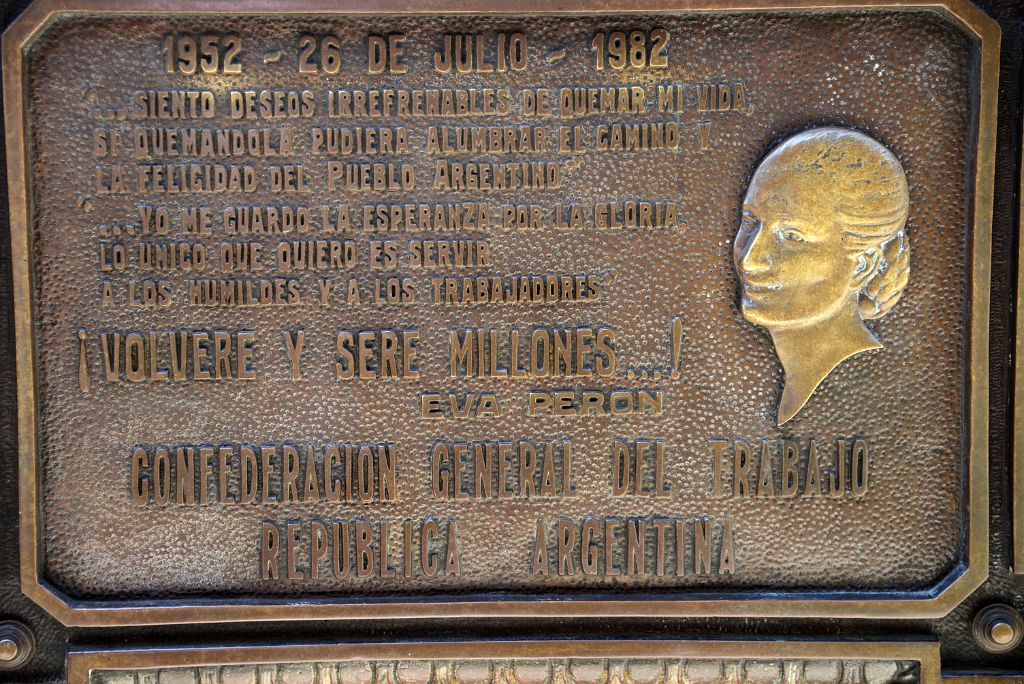 25 Plaque To Eva Peron At Mausoleum Of Duarte Family Recoleta Cemetery Buenos Aires